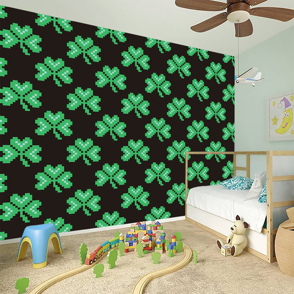 Pixel Clover St. Patrick's Day Print Wall Sticker