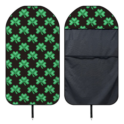 Pixel Clover St. Patrick's Day Print Waterproof Car Seat Cover