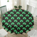 Pixel Clover St. Patrick's Day Print Waterproof Round Tablecloth