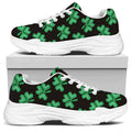 Pixel Clover St. Patrick's Day Print White Chunky Shoes