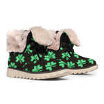 Pixel Clover St. Patrick's Day Print Winter Boots