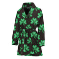 Pixel Clover St. Patrick's Day Print Women's Bathrobe