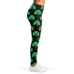 Pixel Clover St. Patrick's Day Print Women's Leggings