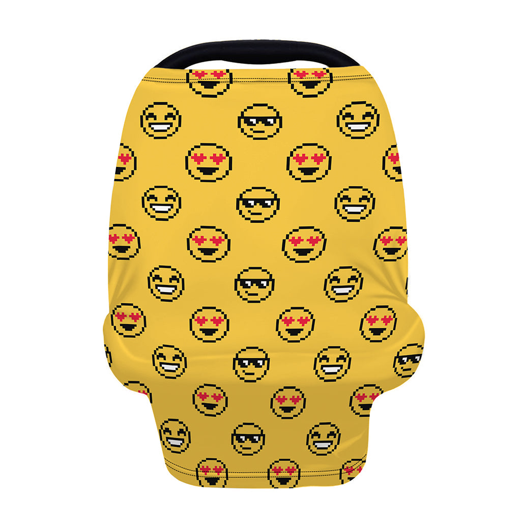 Pixel Emoji Pattern Print Baby Seat Cover