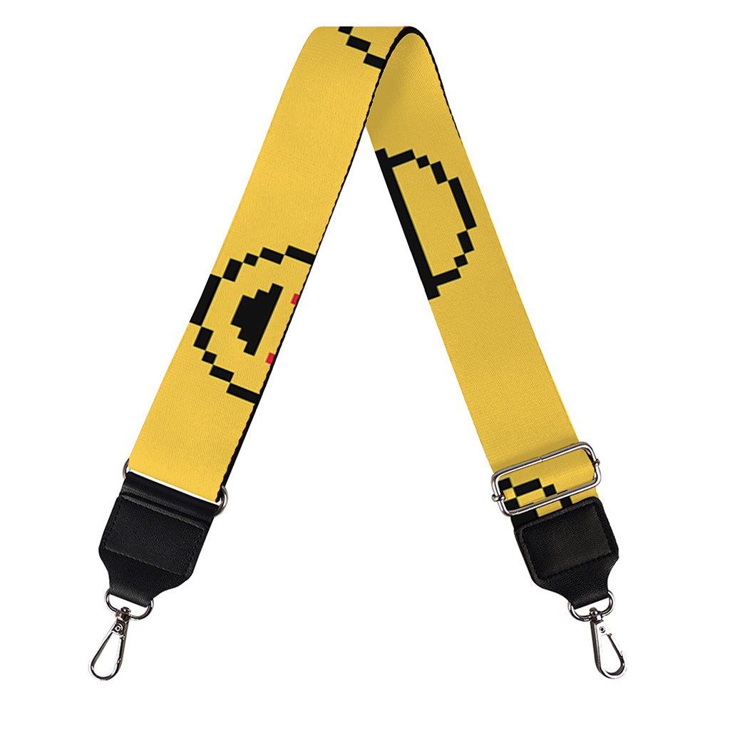 Pixel Emoji Pattern Print Bag Strap