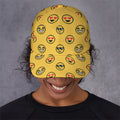 Pixel Emoji Pattern Print Baseball Cap