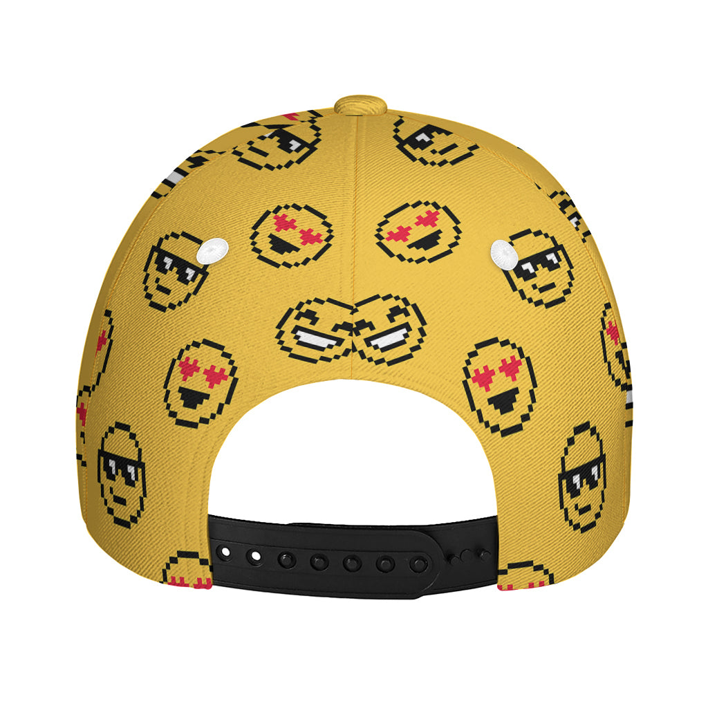 Pixel Emoji Pattern Print Baseball Cap