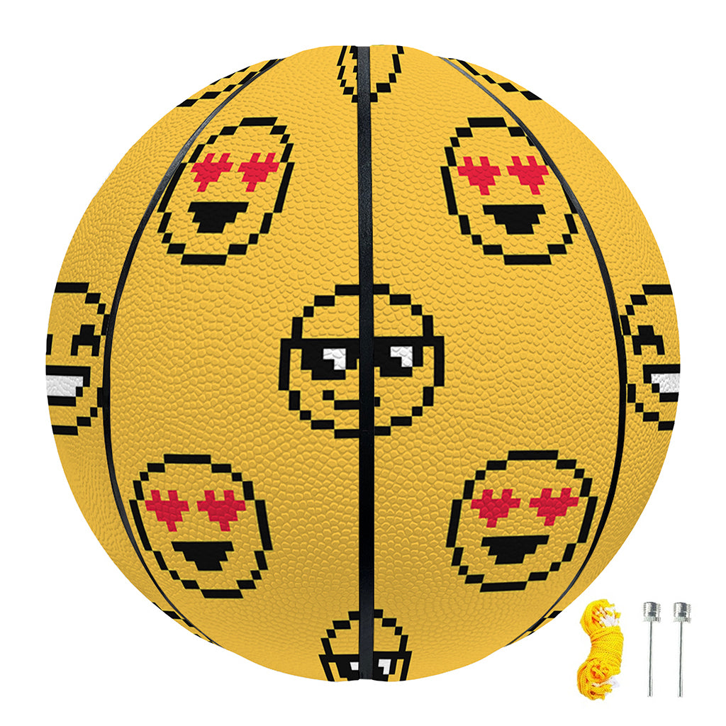 Pixel Emoji Pattern Print Basketball