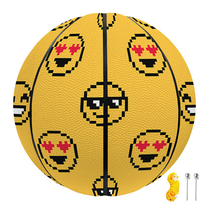 Pixel Emoji Pattern Print Basketball