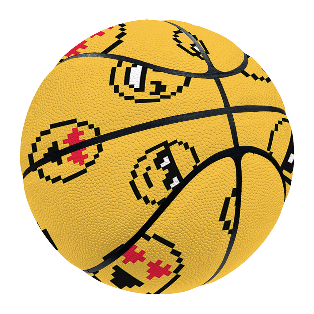Pixel Emoji Pattern Print Basketball