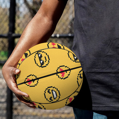 Pixel Emoji Pattern Print Basketball
