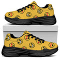 Pixel Emoji Pattern Print Black Chunky Shoes