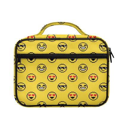 Pixel Emoji Pattern Print Briefcase Bible Bag