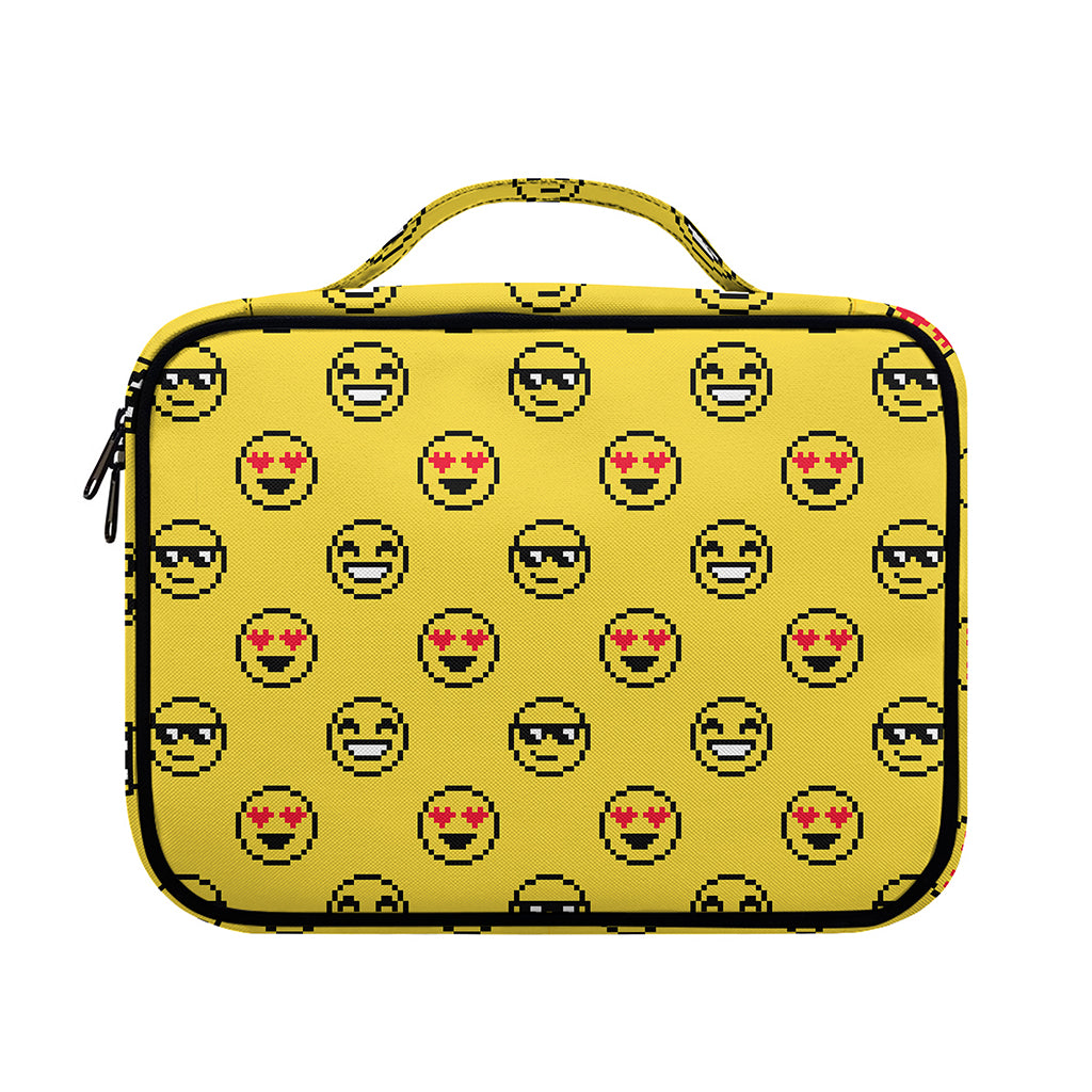 Pixel Emoji Pattern Print Briefcase Bible Bag