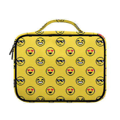 Pixel Emoji Pattern Print Briefcase Bible Bag