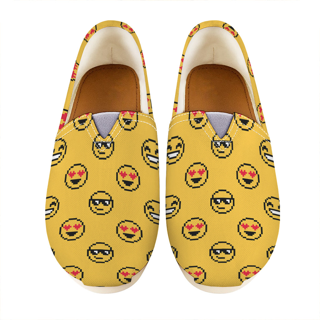 Pixel Emoji Pattern Print Casual Shoes
