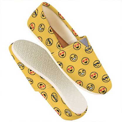 Pixel Emoji Pattern Print Casual Shoes