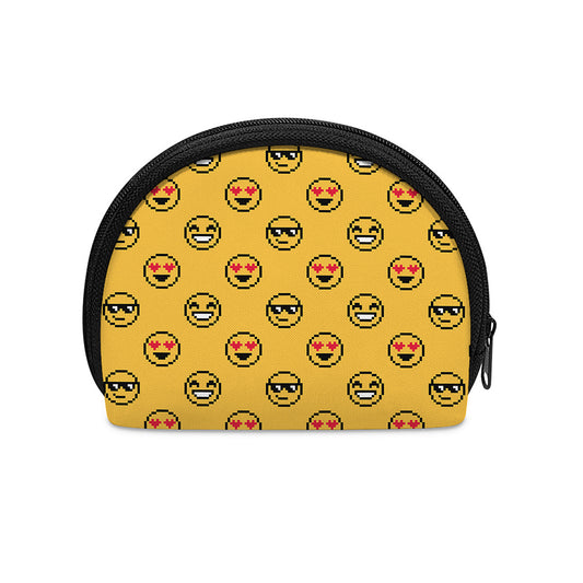 Pixel Emoji Pattern Print Coin Purse