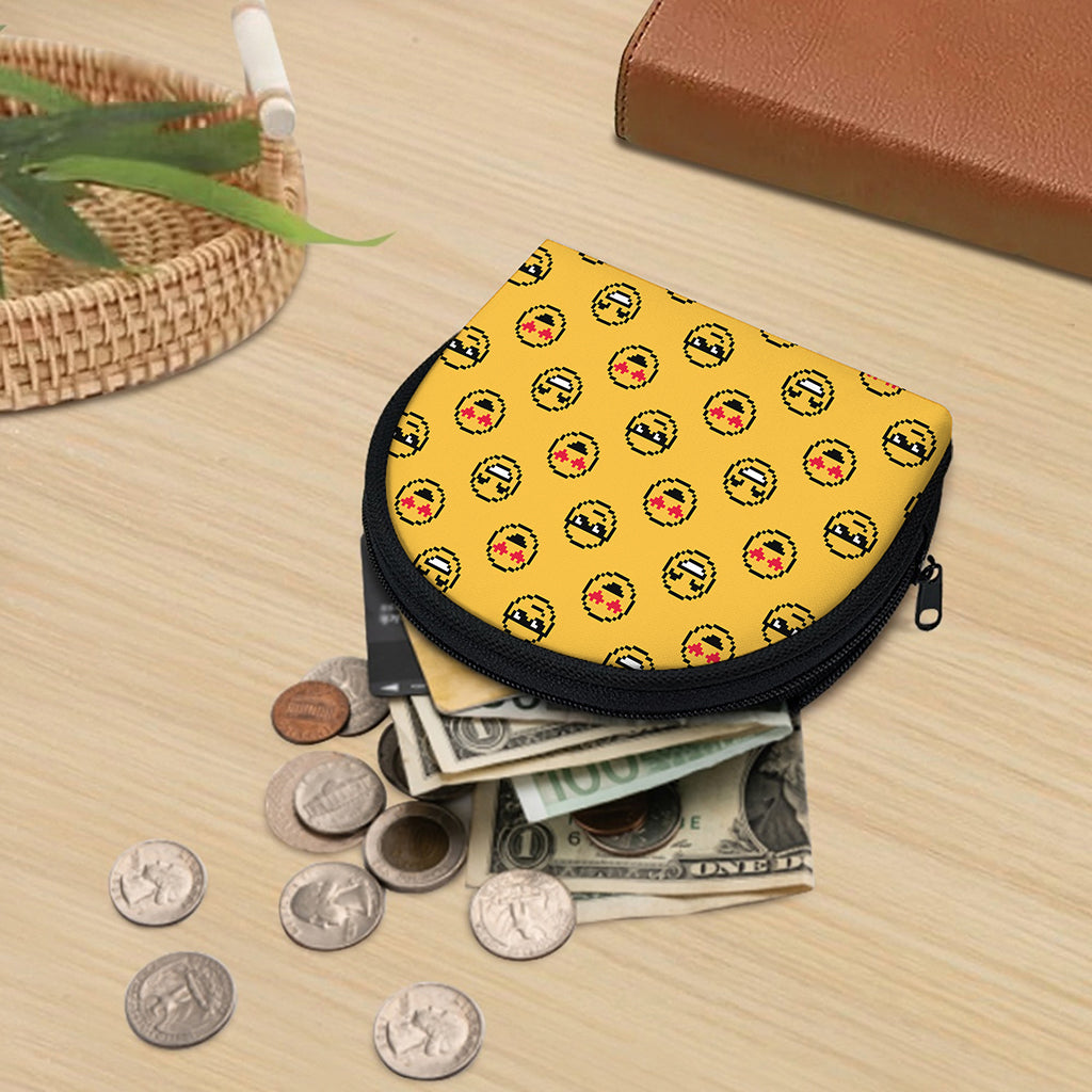 Pixel Emoji Pattern Print Coin Purse