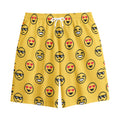 Pixel Emoji Pattern Print Cotton Shorts