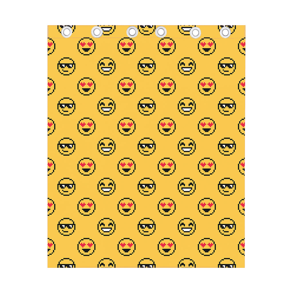 Pixel Emoji Pattern Print Curtain