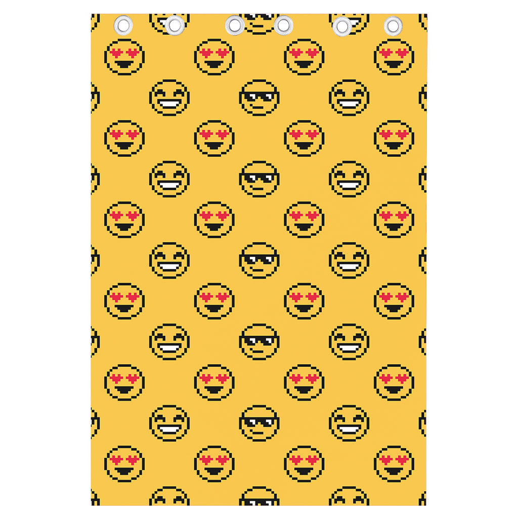 Pixel Emoji Pattern Print Curtain