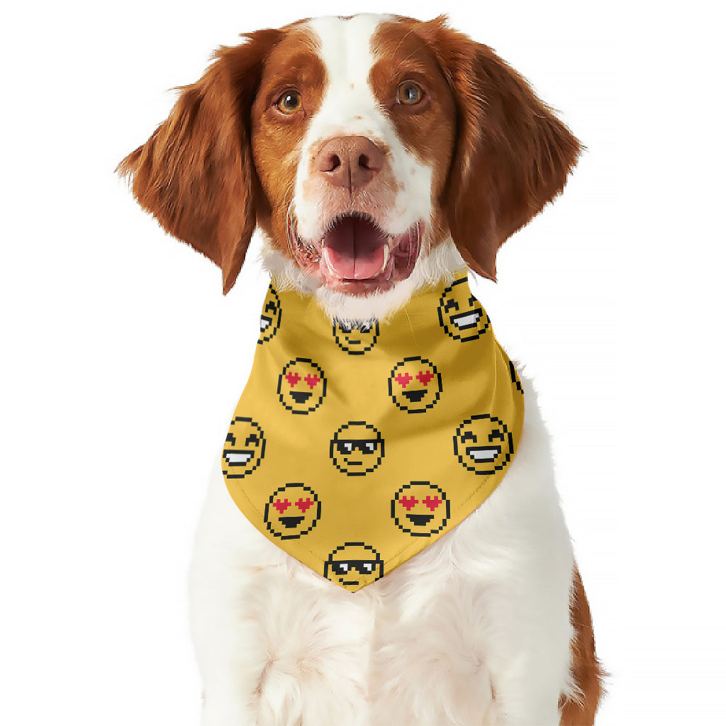 Pixel Emoji Pattern Print Dog Bandana