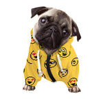 Pixel Emoji Pattern Print Dog Zip Up Hoodie