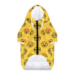Pixel Emoji Pattern Print Dog Zip Up Hoodie