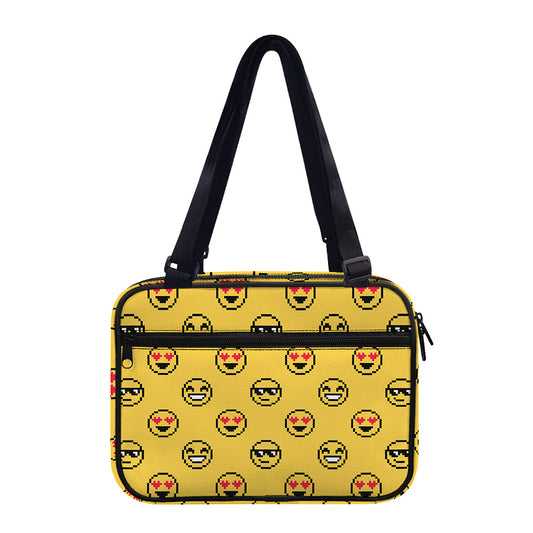 Pixel Emoji Pattern Print Double Strap Bible Bag