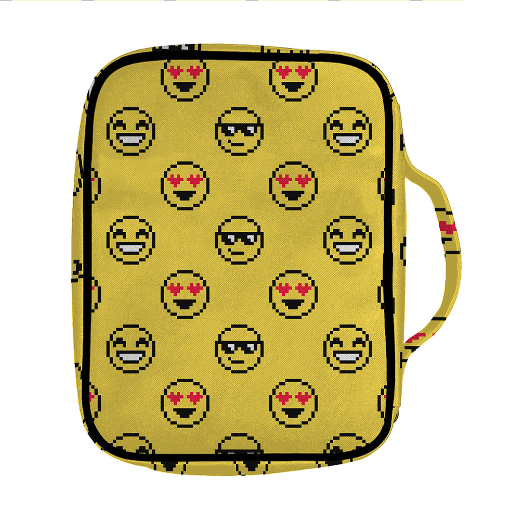 Pixel Emoji Pattern Print Front Pocket Bible Bag
