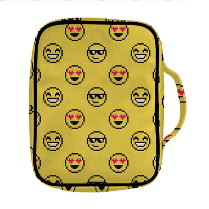 Pixel Emoji Pattern Print Front Pocket Bible Bag