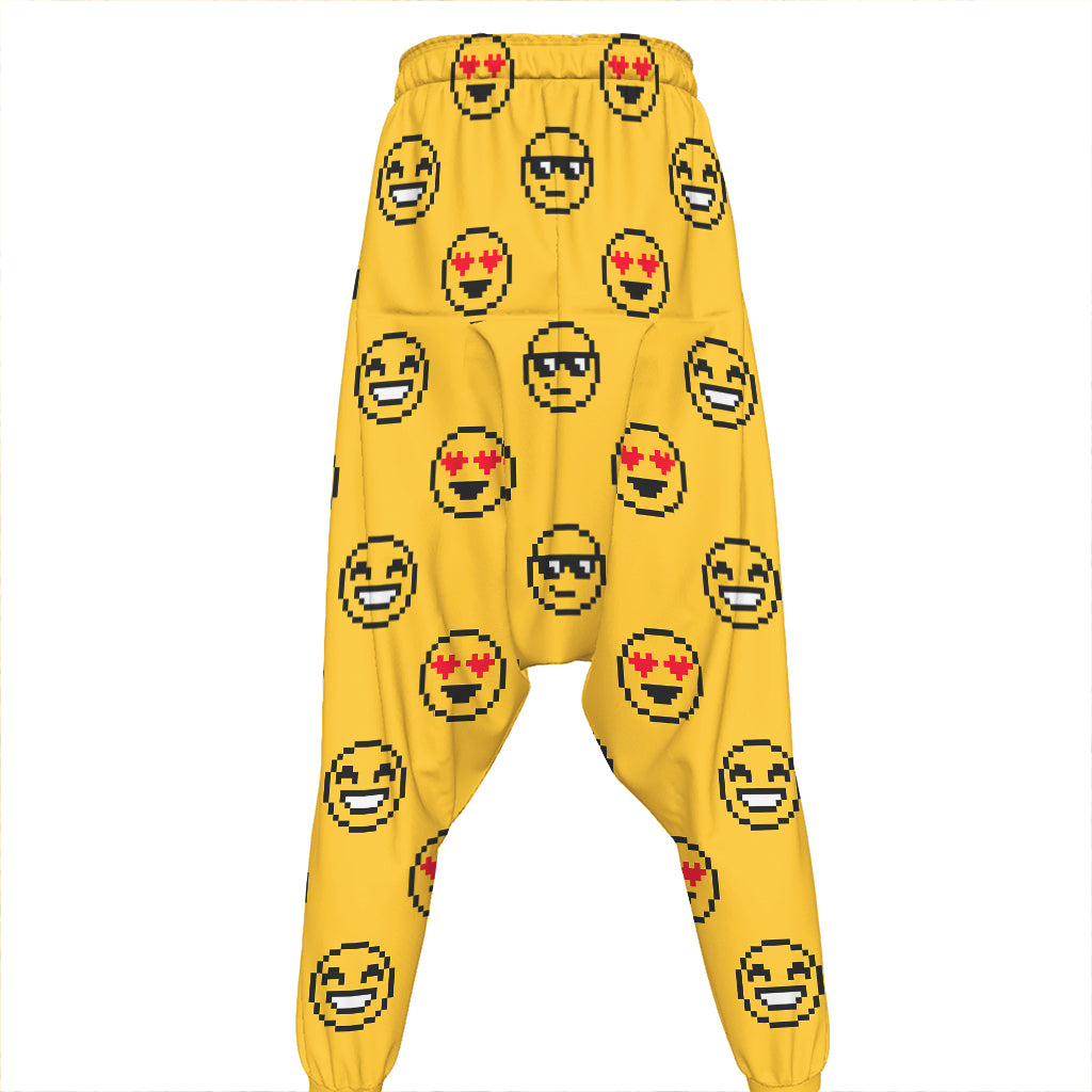 Pixel Emoji Pattern Print Hammer Pants