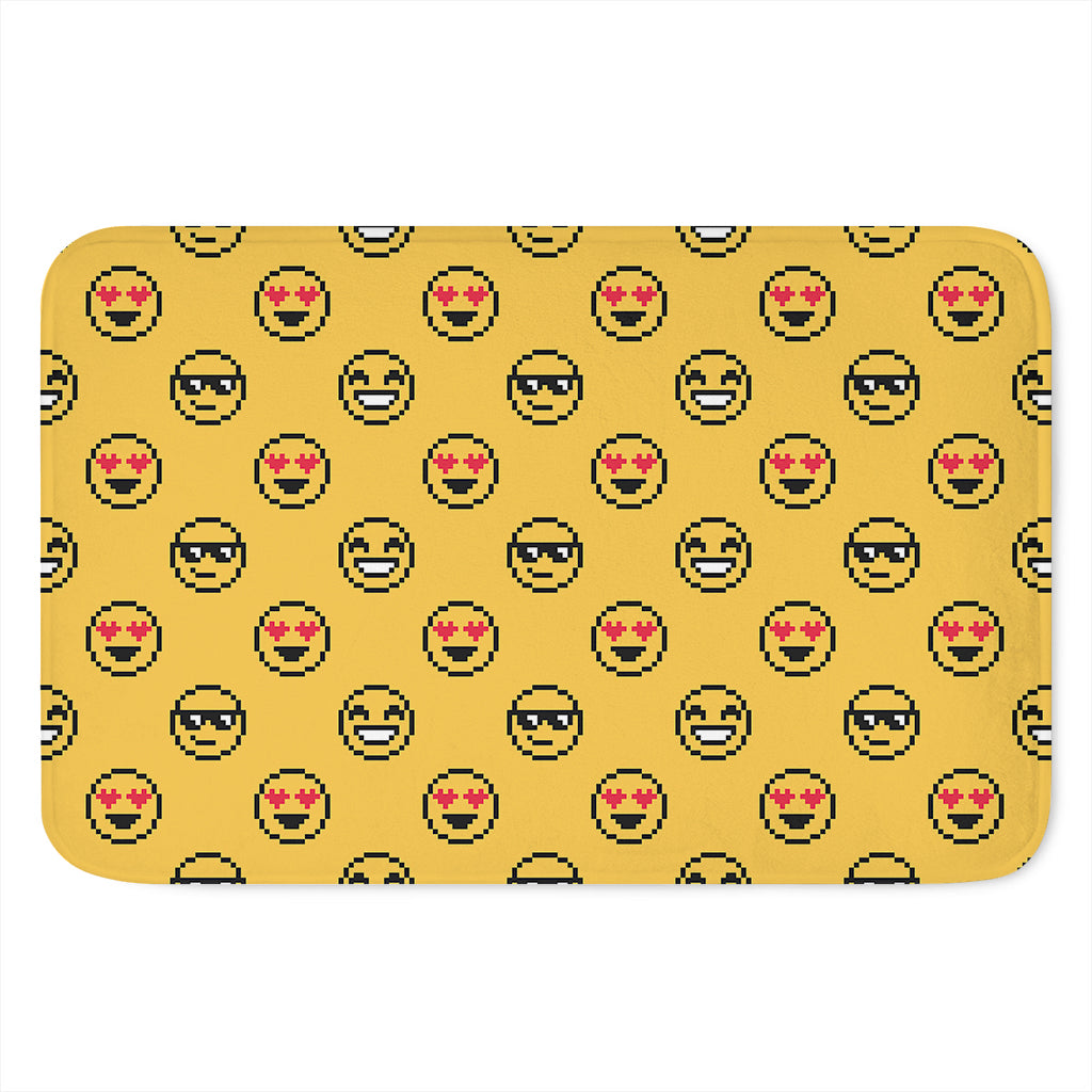 Pixel Emoji Pattern Print Indoor Door Mat