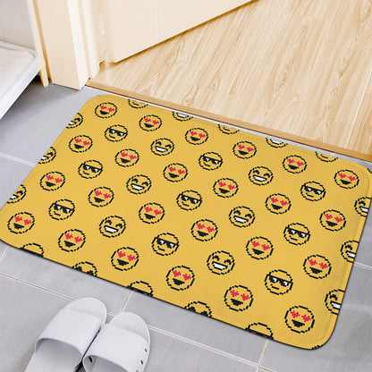 Pixel Emoji Pattern Print Indoor Door Mat