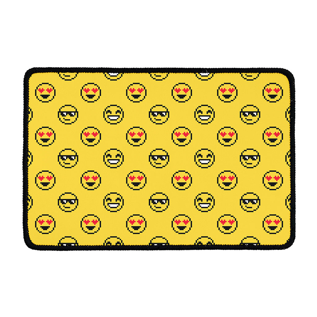 Pixel Emoji Pattern Print Kitchen Mat
