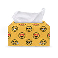 Pixel Emoji Pattern Print Leather Tissue Box Cover