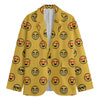 Pixel Emoji Pattern Print Men's Blazer