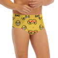 Pixel Emoji Pattern Print Men's Briefs