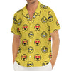 Pixel Emoji Pattern Print Men's Deep V-Neck Shirt