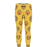 Pixel Emoji Pattern Print Men's leggings