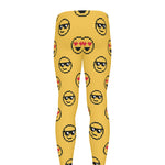 Pixel Emoji Pattern Print Men's leggings