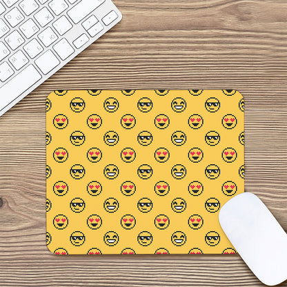 Pixel Emoji Pattern Print Mouse Pad