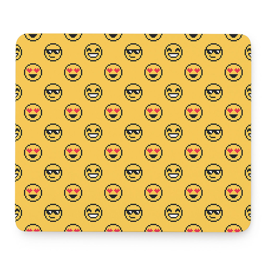 Pixel Emoji Pattern Print Mouse Pad