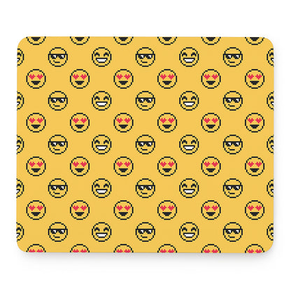 Pixel Emoji Pattern Print Mouse Pad