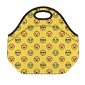 Pixel Emoji Pattern Print Neoprene Lunch Bag