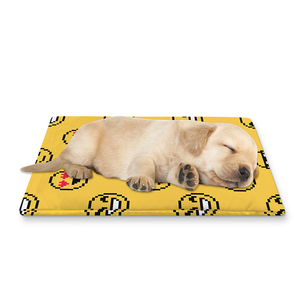 Pixel Emoji Pattern Print Pet Cooling Mat Cover