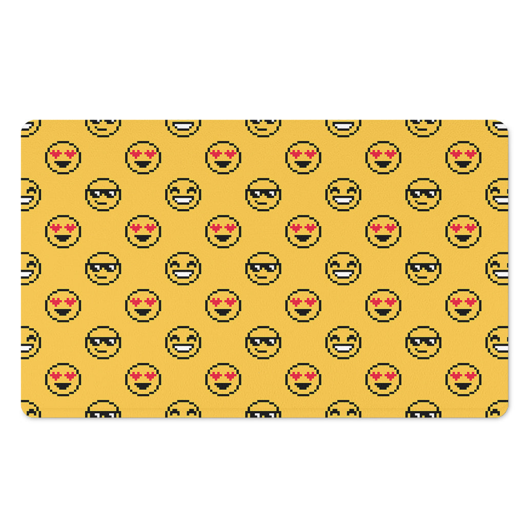 Pixel Emoji Pattern Print Polyester Doormat