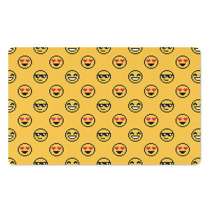 Pixel Emoji Pattern Print Polyester Doormat