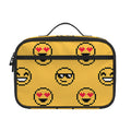 Pixel Emoji Pattern Print Portable Lunch Bag